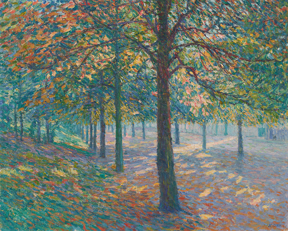 Tree-Lined Avenue. Ota Kijiro. Taisho era, 1914