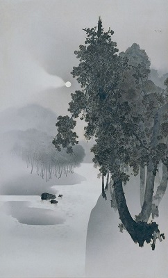 Moonlit Night Deep in the Forest By Namikawa Sosuke. Meiji era, 1899.