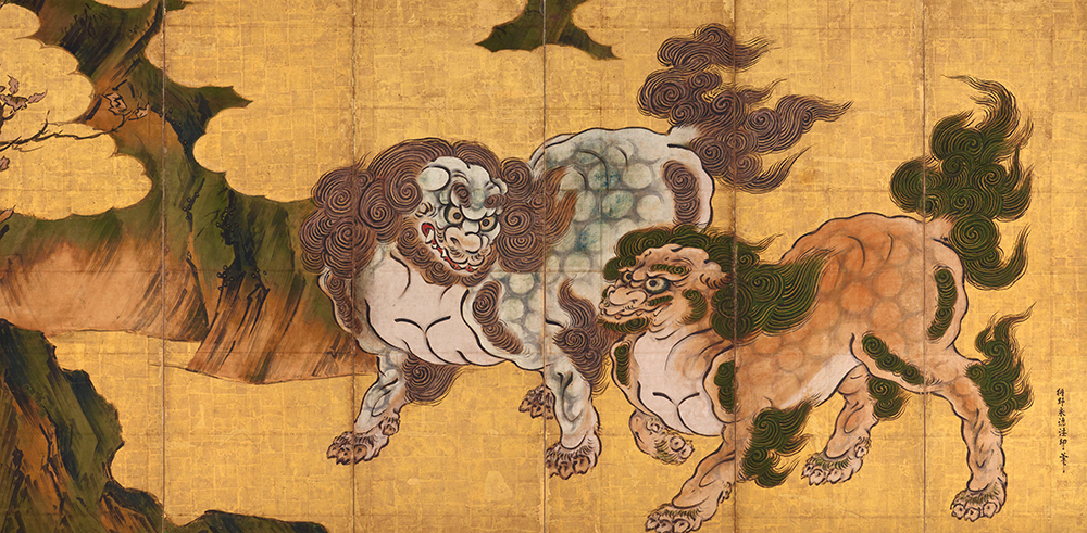 唐獅子図屏風(右隻)