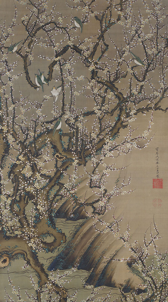 国宝《動植綵絵　梅花小禽図》伊藤若冲　江戸時代（18世紀）　皇居三の丸尚蔵館収蔵