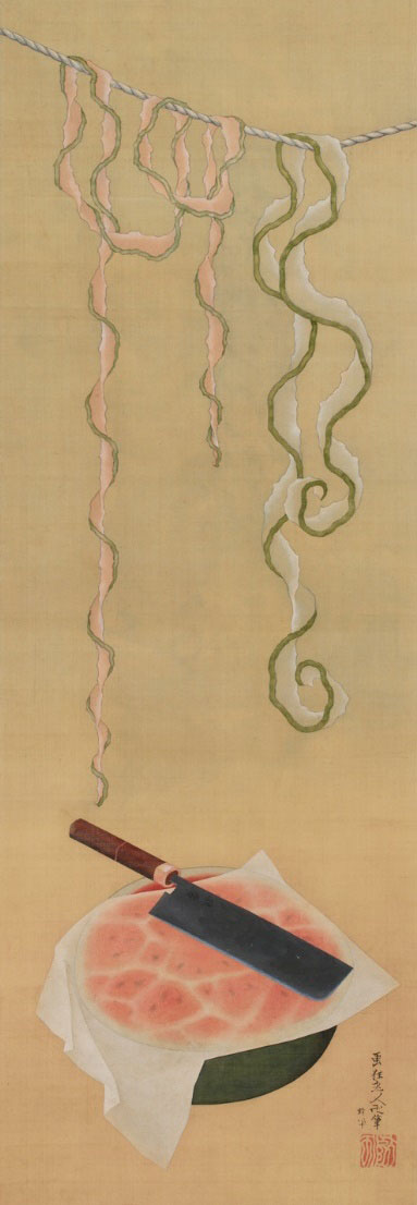 《西瓜図》　葛飾北斎の画像