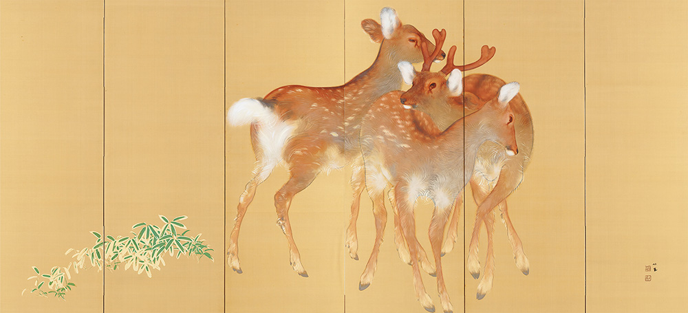 《和暖之図》（右隻）竹内栖鳳