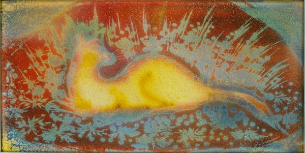 陶板　狐の画像