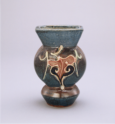 呉洲辰砂花扁壺の画像