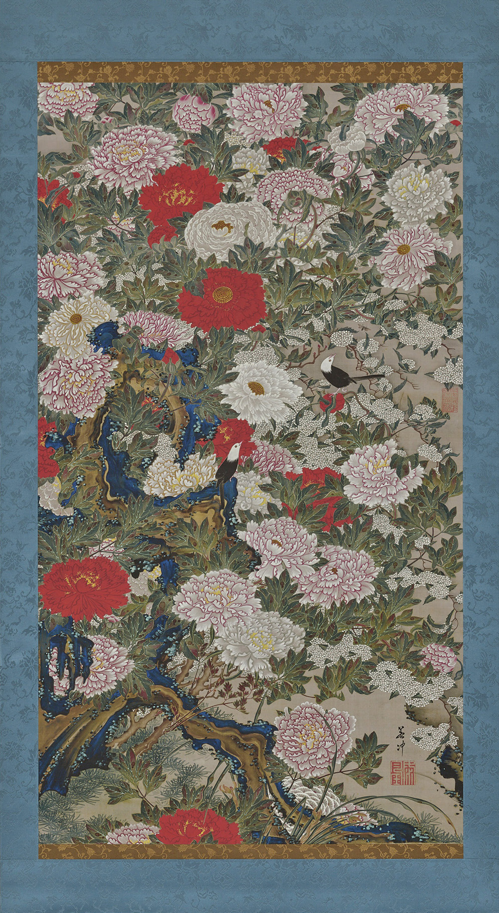 【高精細複製品】 《動植綵絵のうち牡丹小禽図》　制作：キヤノン株式会社(2026年) ［展示期間：5/2～5/17］　皇居三の丸尚蔵館収蔵