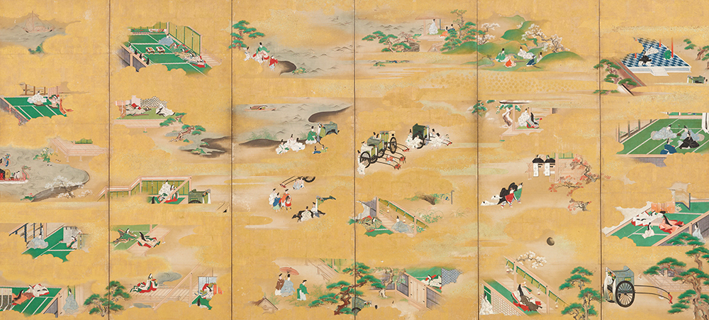 狩野探幽　源氏物語図屏風　江戸時代、寛永19年(1642)　皇居三の丸尚蔵館収蔵