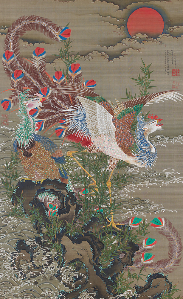 伊藤若冲　旭日鳳凰図　江戸時代、宝暦5年(1755)　皇居三の丸尚蔵館収蔵